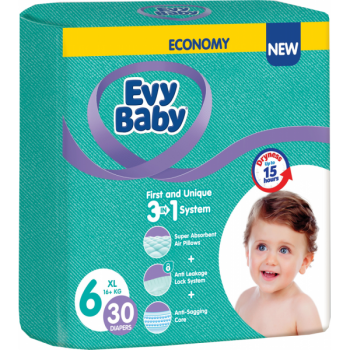 Підгузки дитячі Evy Baby 6 (16+ кг) 30 шт 8690506521479