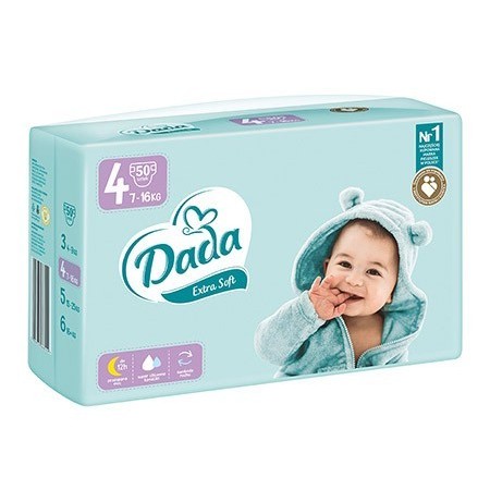 Підгузники Dada Extra Soft Розмір 4 Maxi, Вага 7 - 16 кг, 50 шт (5903933668222)