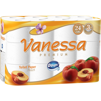 Туалетний папір Ooops Vanessa Premium 3 шари 24 рулони
